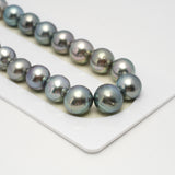 44pcs Blue Green 8-13mm - SR/NR AA Quality Tahitian Pearl Necklace NL1593  THMIX3