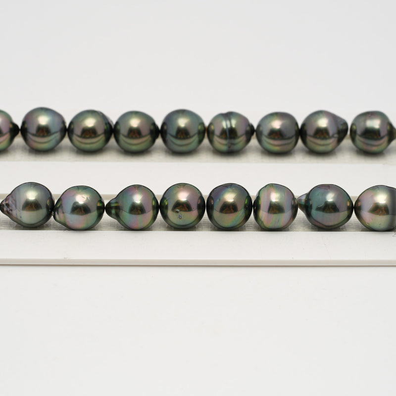 41pcs Green 8-11mm - SB AAA/AA Quality Tahitian Pearl Necklace NL1643 HL3