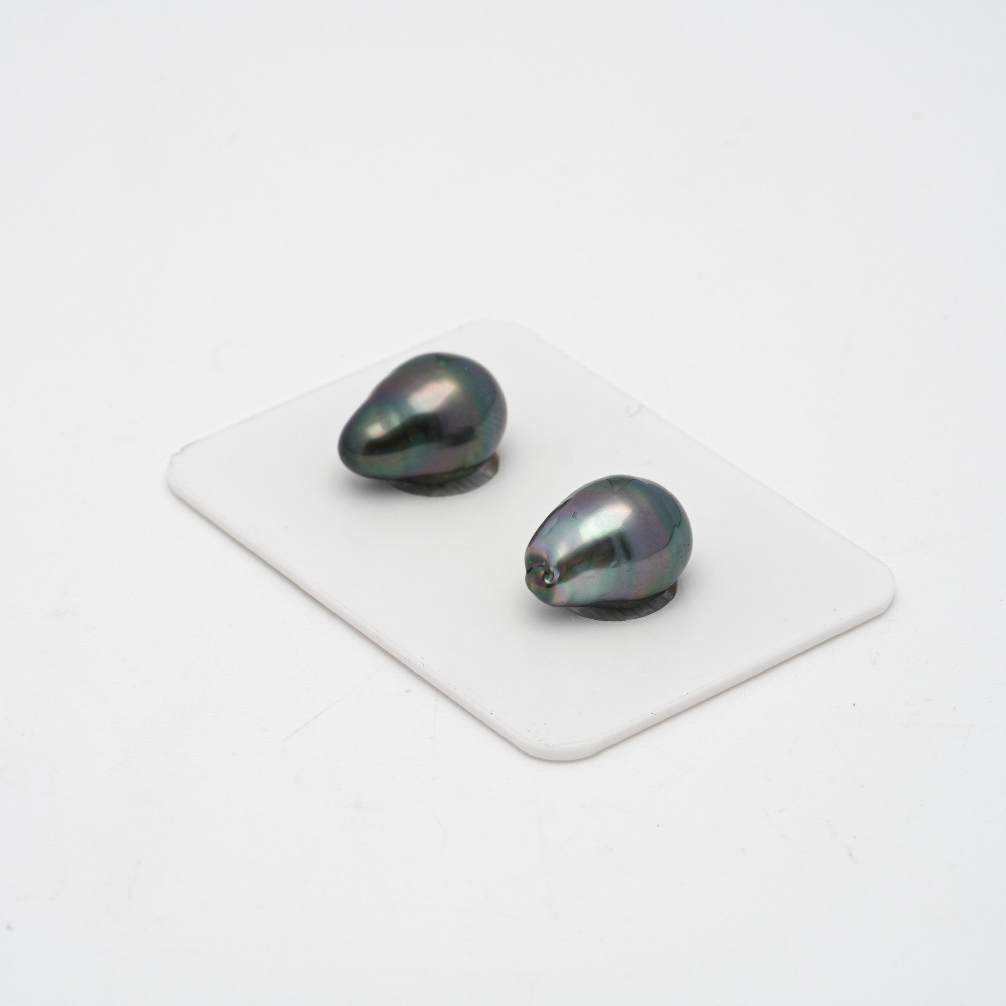 2pcs Green 9.7-9.9mm - SB AA/AAA Quality Tahitian Pearl Pair ER1385 OR7