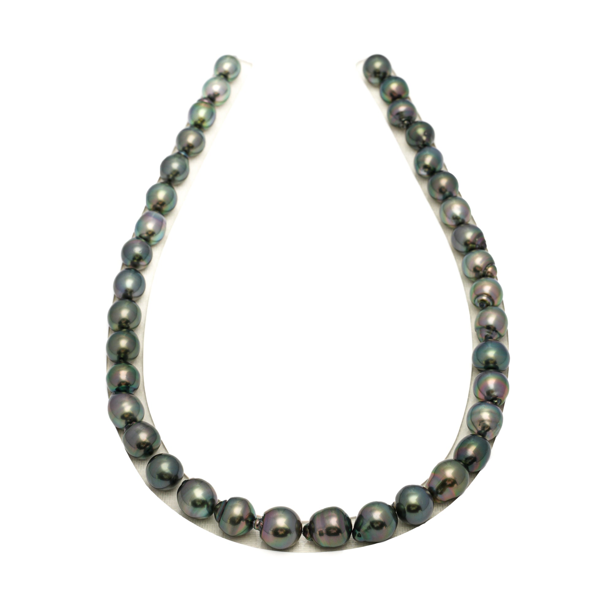37pcs Green 9-12mm - SB AAA/AA Quality Tahitian Pearl Necklace NL1704 TH5