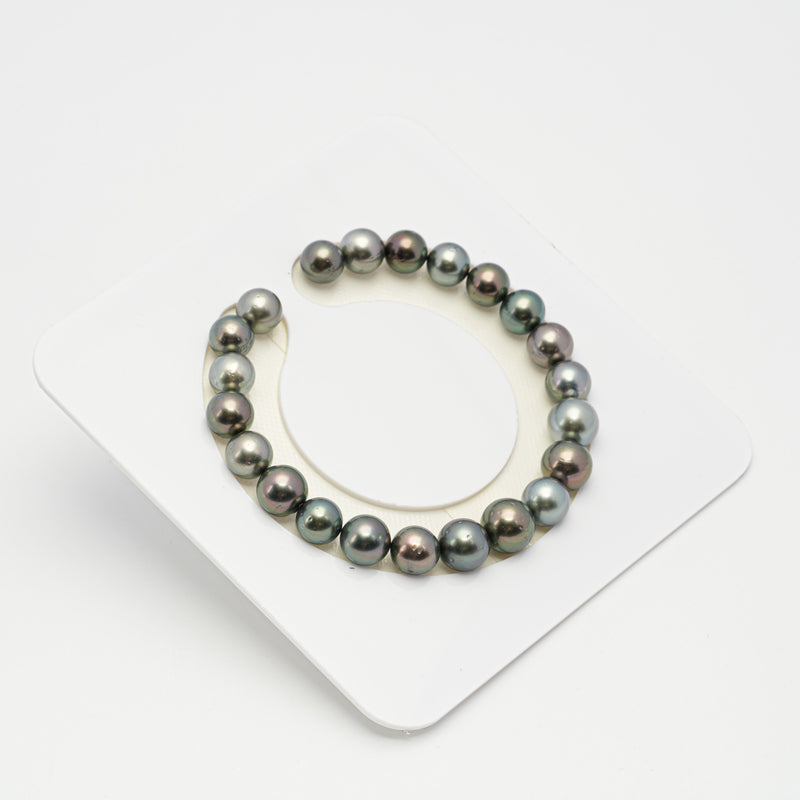 22pcs Green Mix 8-9mm - RSR AA Quality Tahitian Pearl Bracelet BR2117