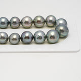 44pcs Blue Green 8-13mm - SR/NR AA Quality Tahitian Pearl Necklace NL1593  THMIX3