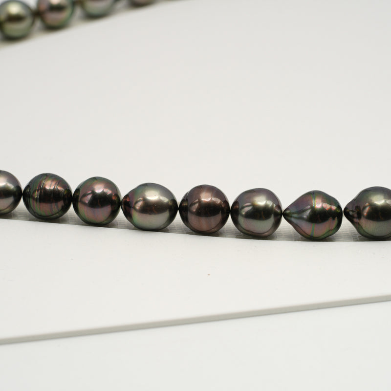 43pcs "High Luster" Mix 8-11mm - CL/SB AAA/AA Quality Tahitian Pearl Necklace NL1613 HL3