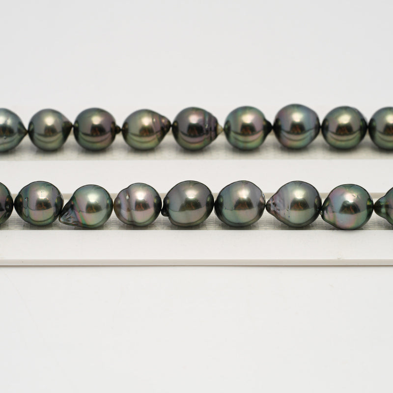 41pcs Green 8-11mm - SB AAA/AA Quality Tahitian Pearl Necklace NL1643 HL3