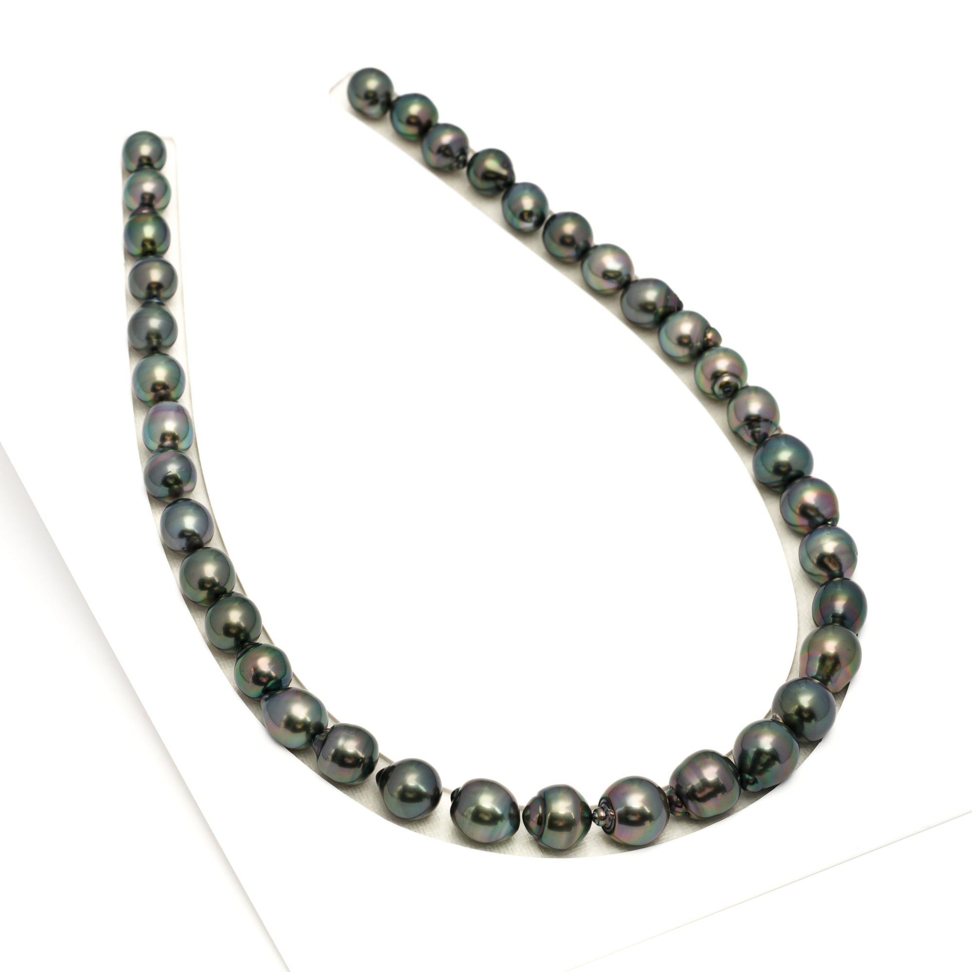 37pcs Green 9-12mm - SB AAA/AA Quality Tahitian Pearl Necklace NL1704 TH5