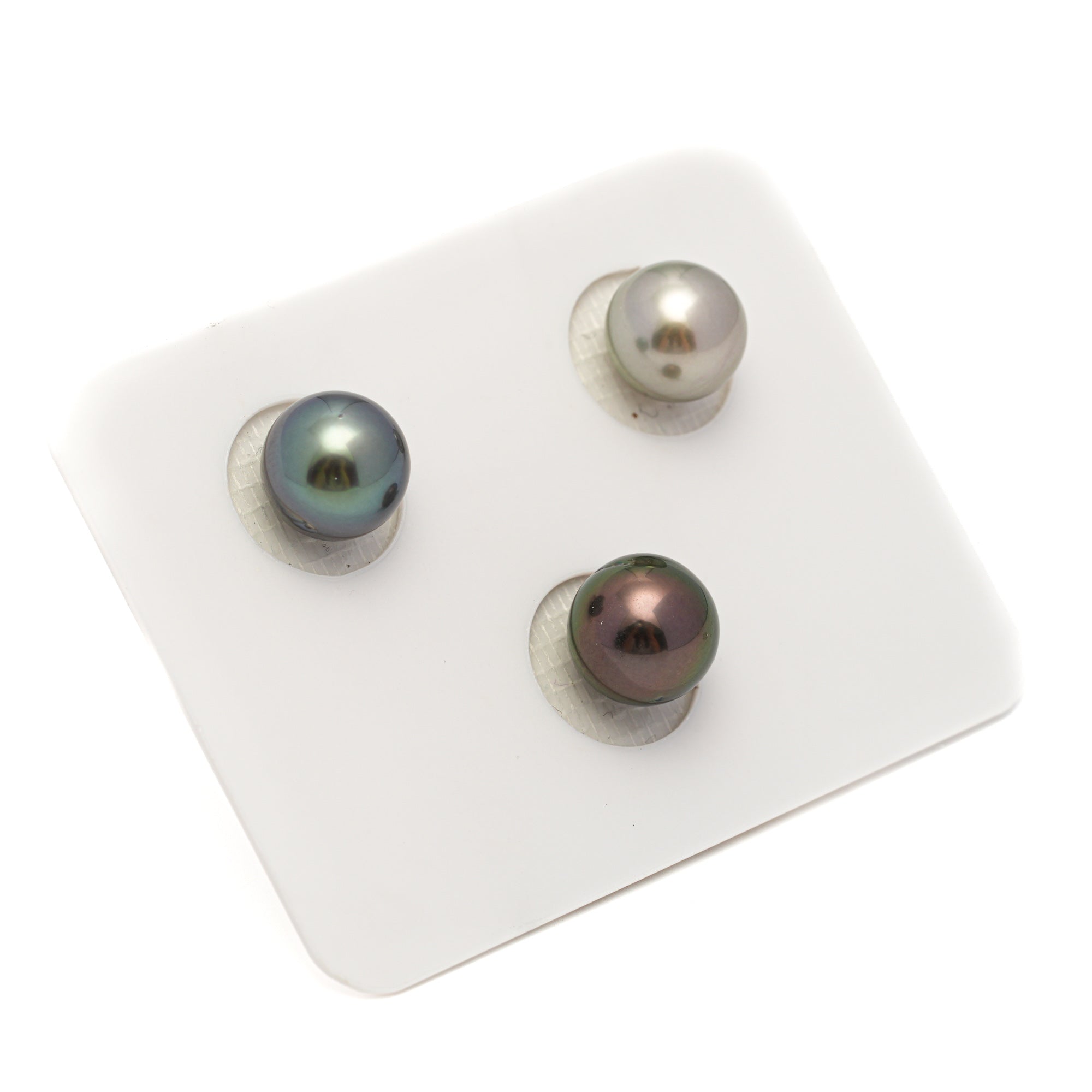 3pcs Multicolor 9.5-9.9mm - RSR AAA/AA Quality Tahitian Pearl Trio Set ER1832 OR13