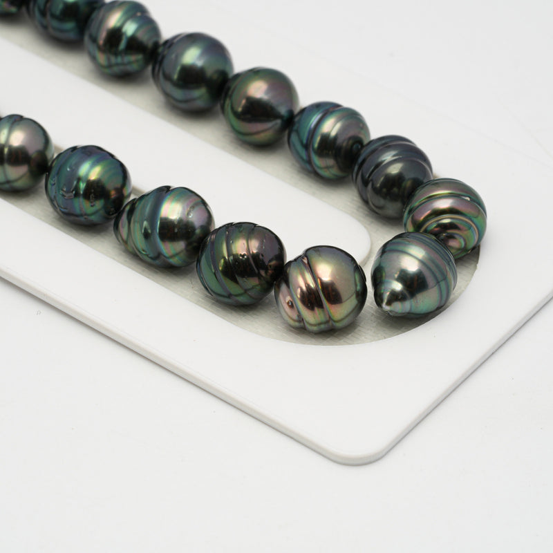 39pcs "High Luster" Peacock 9-10mm - CL AAA/AA Quality Tahitian Pearl Necklace NL1439 OR8