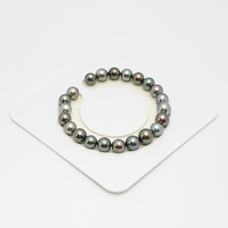 22pcs Green Mix 8-9mm - RSR AA Quality Tahitian Pearl Bracelet BR2117