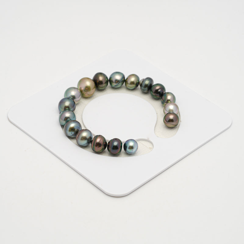 17pcs Multicolor 8-11mm - BT AAA Quality Tahitian Pearl Bracelet BR2231 OR10