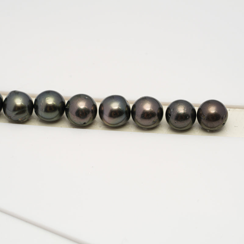 49pcs Dark 8-10mm - SR/NR AA/A Quality Tahitian Pearl Drilled Necklace NL1583 CMP4