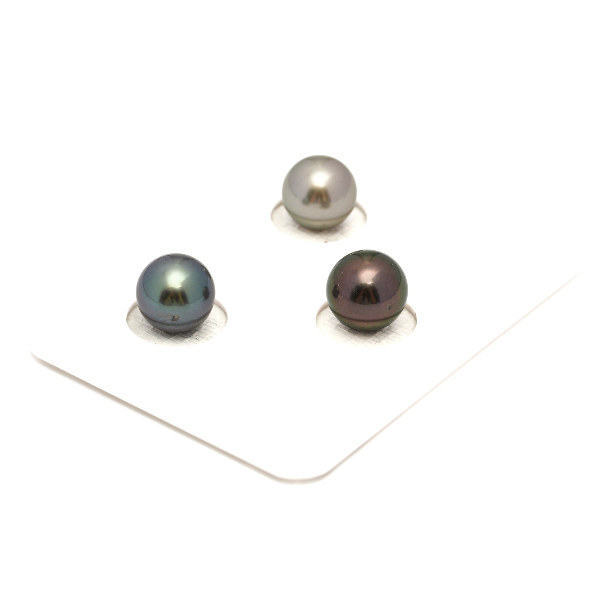 3pcs Multicolor 9.5-9.9mm - RSR AAA/AA Quality Tahitian Pearl Trio Set ER1832 OR13