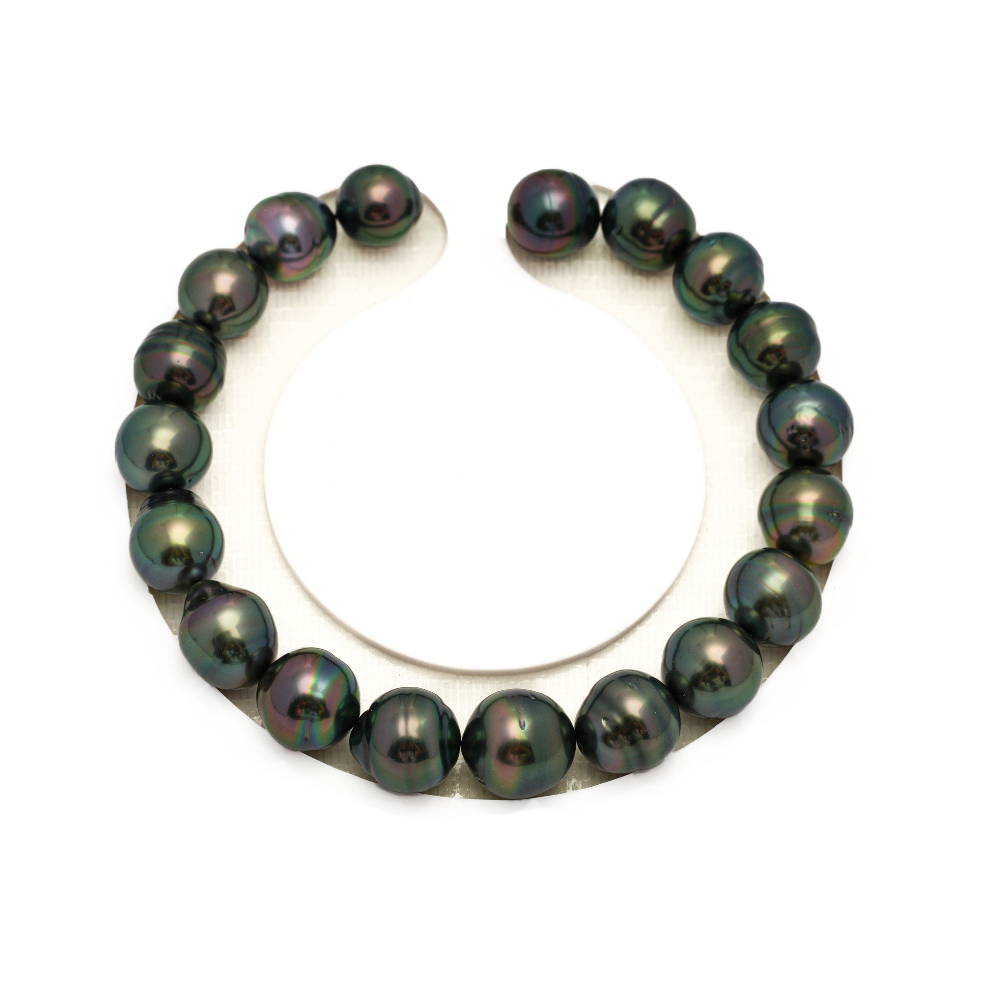 19pcs Green 8-10mm - CL/SB AAA/AA Quality Tahitian Pearl Bracelet BR2356 TH5
