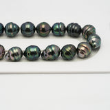 39pcs "High Luster" Peacock 9-10mm - CL AAA/AA Quality Tahitian Pearl Necklace NL1439 OR8