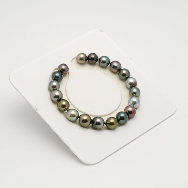 19pcs "High Luster" Multicolor 8-10mm - SB AAA Quality Tahitian Pearl Bracelet BR2187 HL3