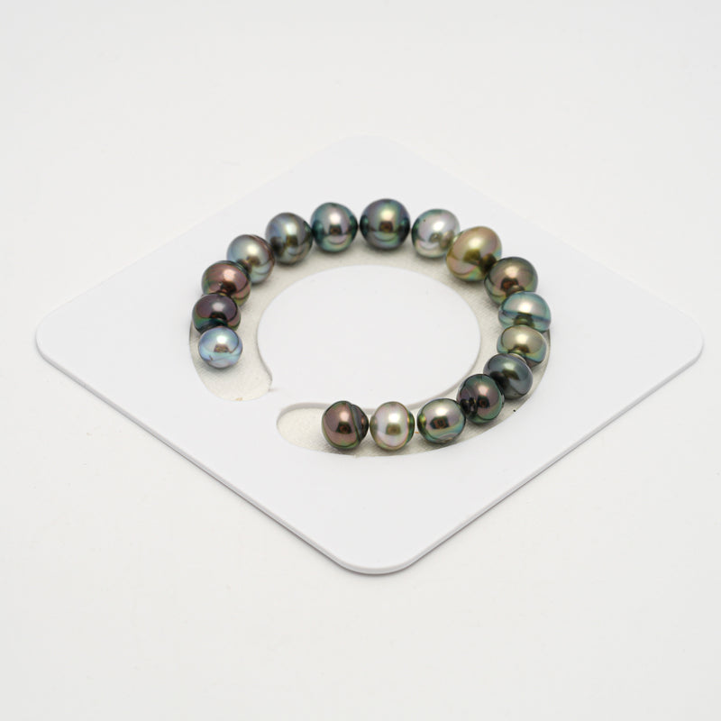 17pcs Multicolor 8-11mm - BT AAA Quality Tahitian Pearl Bracelet BR2231 OR10