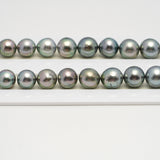 44pcs Blue Green 8-13mm - SR/NR AA Quality Tahitian Pearl Necklace NL1593  THMIX3