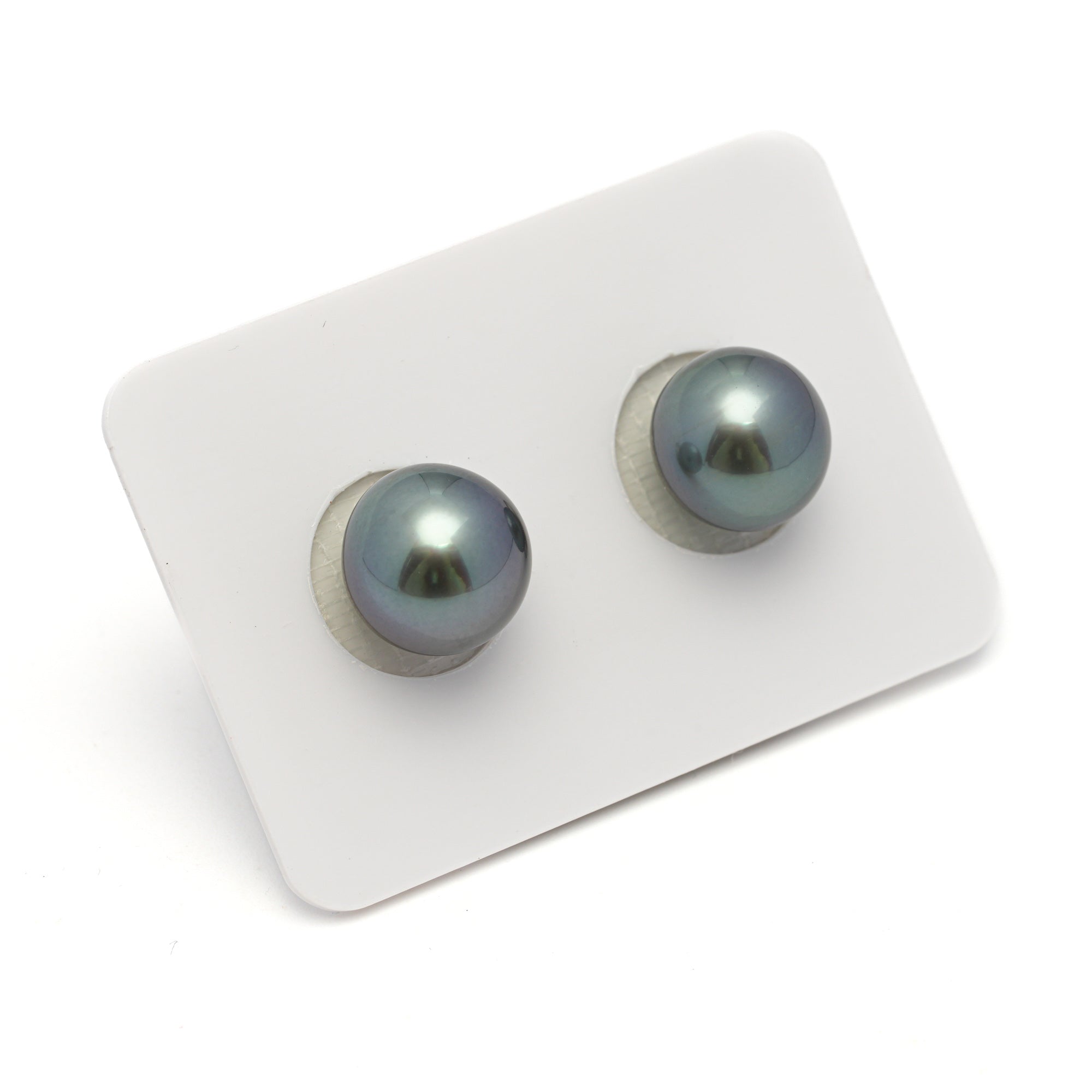 2pcs Light Blue 10.4-10.9mm - OV AAA/TOP Quality Tahitian Pearl Pair ER1686 OR11