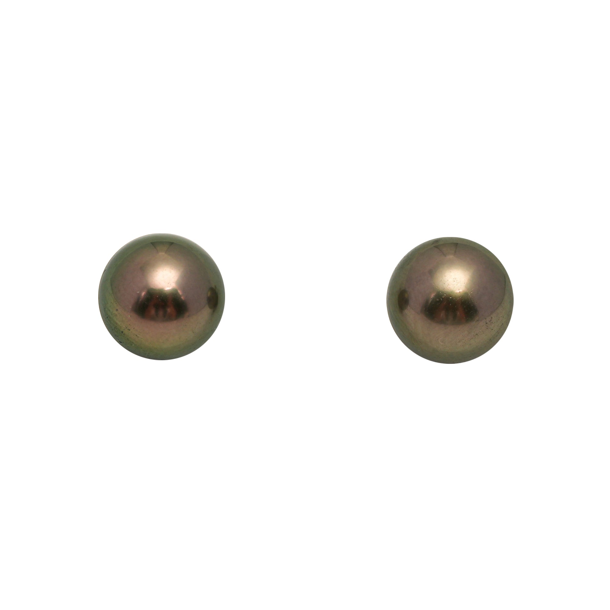 2pcs Olive Green 9-9.2mm - SR AAA Quality Tahitian Pearl Pair ER1837 OR13