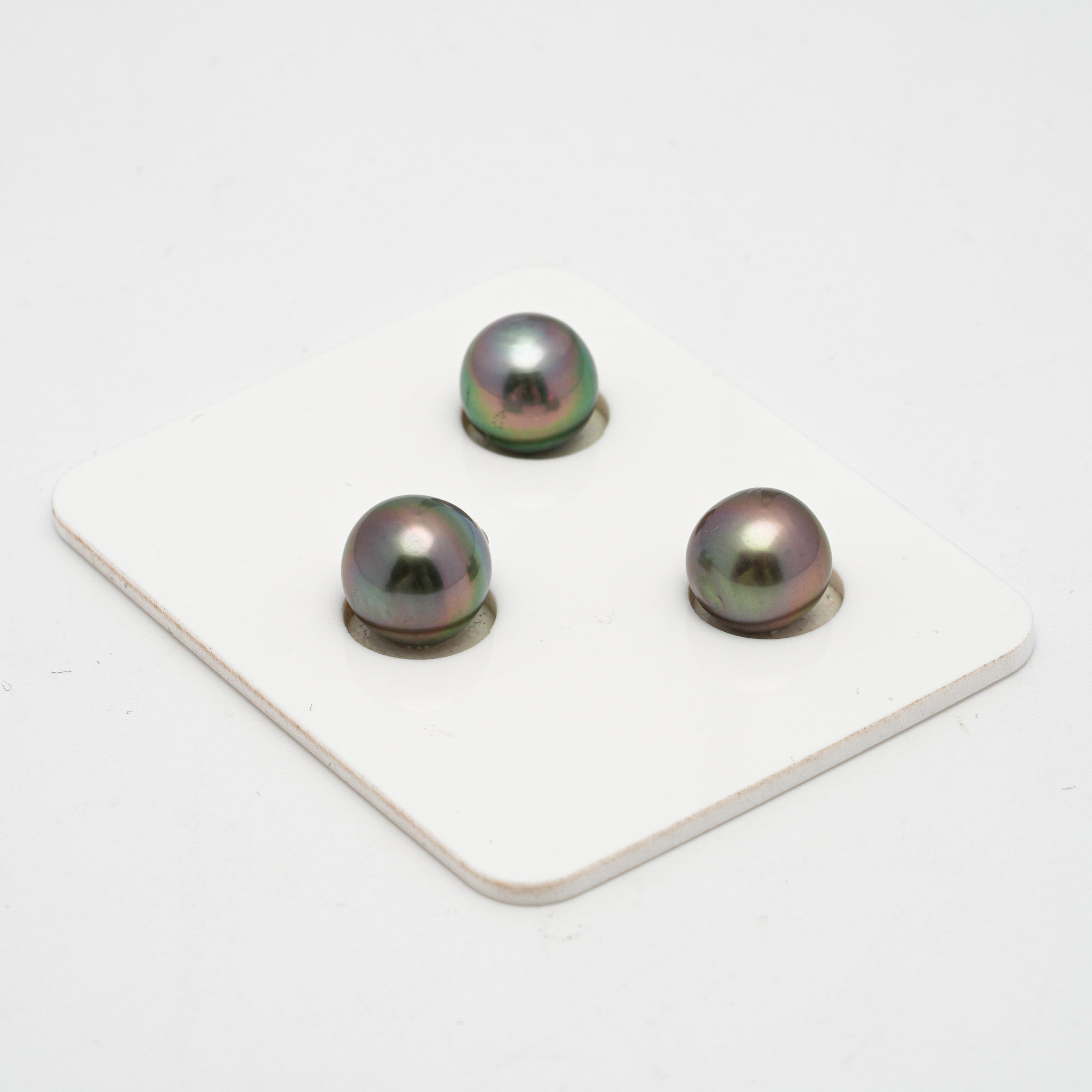 3pcs "High Luster" Multicolor 9.2-9.9mm - SB AAA/AA Quality Tahitian Pearl Trio Set ER1247