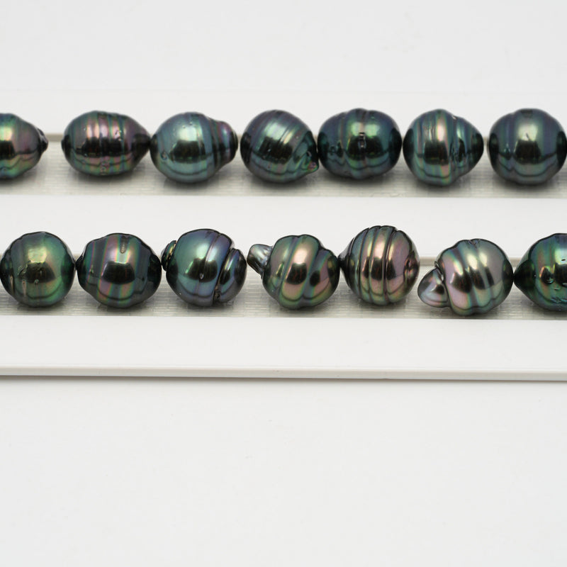 39pcs "High Luster" Peacock 9-10mm - CL AAA/AA Quality Tahitian Pearl Necklace NL1439 OR8