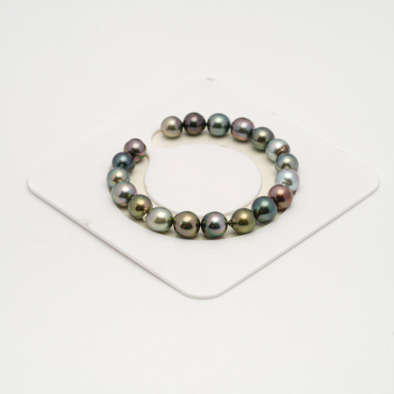 19pcs "High Luster" Multicolor 8-10mm - SB AAA Quality Tahitian Pearl Bracelet BR2187 HL3