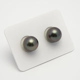 2pcs Dark Cherry 11-11.3mm - RSR AAA Quality Tahitian Pearl Pair ER1568 A88