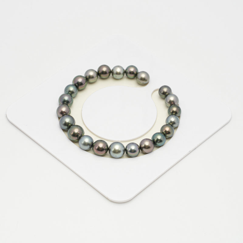 22pcs Green Mix 8-9mm - RSR AA Quality Tahitian Pearl Bracelet BR2117