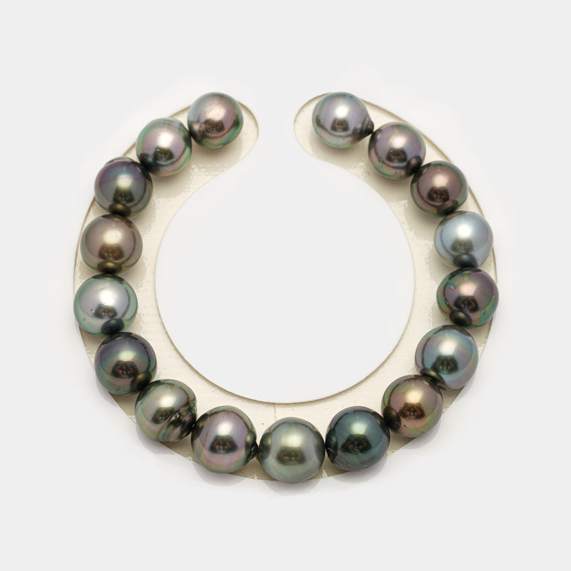 17pcs Multicolor 9-11mm - SB AAA/AA Quality Tahitian Pearl Bracelet BR2198 HL3