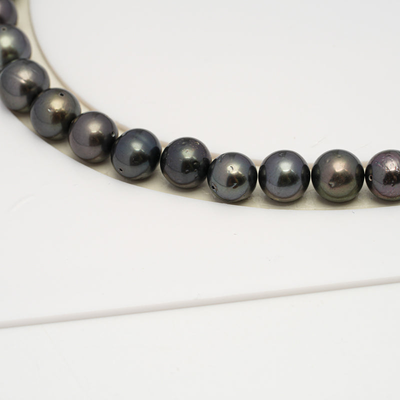 49pcs Dark 8-10mm - SR/NR AA/A Quality Tahitian Pearl Drilled Necklace NL1583 CMP4