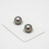 2pcs "High Luster" Peacock 9.9mm - SR AAA Quality Tahitian Pearl Pair ER1427