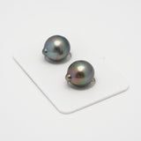 2pcs Green 11.6-11.8mm - SB AAA/AA Quality Tahitian Pearl Pair ER1479 THMIX2.6