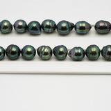 39pcs "High Luster" Peacock 9-10mm - CL AAA/AA Quality Tahitian Pearl Necklace NL1439 OR8