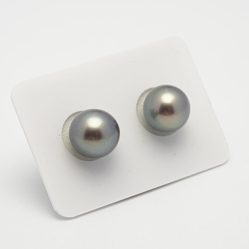 2pcs Light 11.3-11.6mm - SR/NR AAA/TOP Quality Tahitian Pearl Pair ER1549 A101