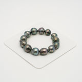 13pcs Green Cherry 11-14mm - SB AAA/AA Quality Tahitian Pearl Bracelet BR2169 THMIX3