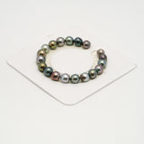 19pcs "High Luster" Multicolor 8-10mm - SB AAA Quality Tahitian Pearl Bracelet BR2187 HL3