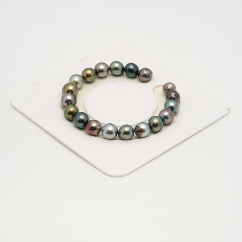 19pcs "High Luster" Multicolor 8-10mm - SB AAA Quality Tahitian Pearl Bracelet BR2187 HL3