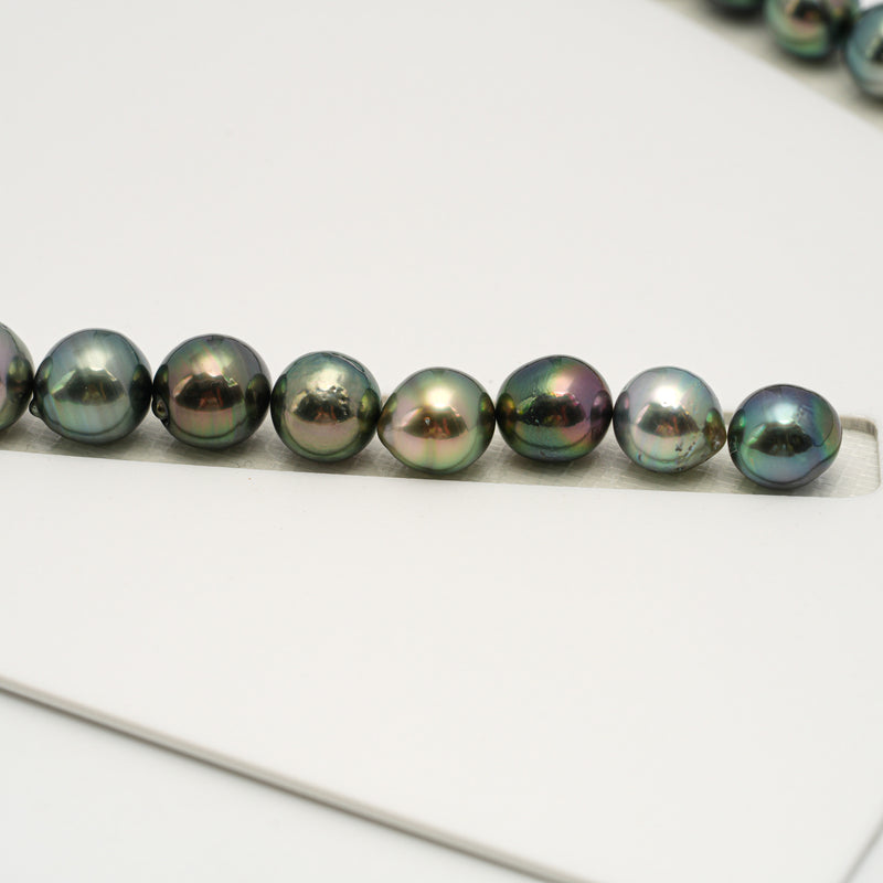 44pcs Multicolor 8-11mm - SB/NR AAA/AA Quality Tahitian Pearl Necklace NL1567 HL3