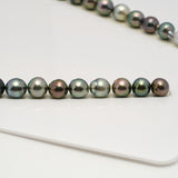 42pcs "High Luster" Green Mix 8-11mm - CL/SB AAA/AA Quality Tahitian Pearl Necklace NL1614 HL3