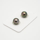 2pcs Green Cherry 9.3-9.6mm - SB/NR AAA Quality Tahitian Pearl Pair ER1602 OR1