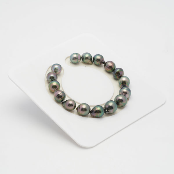 16pcs "High Luster" Peacock 8-10mm - SB AAA Quality Tahitian Pearl Bracelet BR2027 OR7