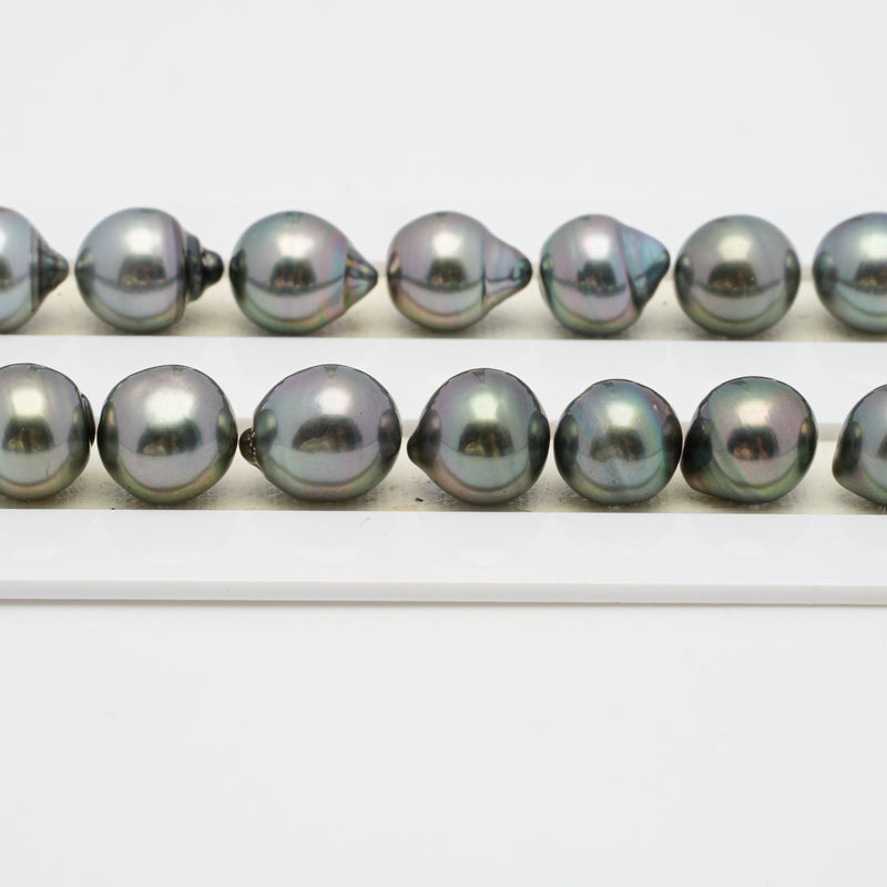 36pcs Green Mix 10-11mm - SB AAA/AA Quality Tahitian Pearl Necklace NL1420 OR7