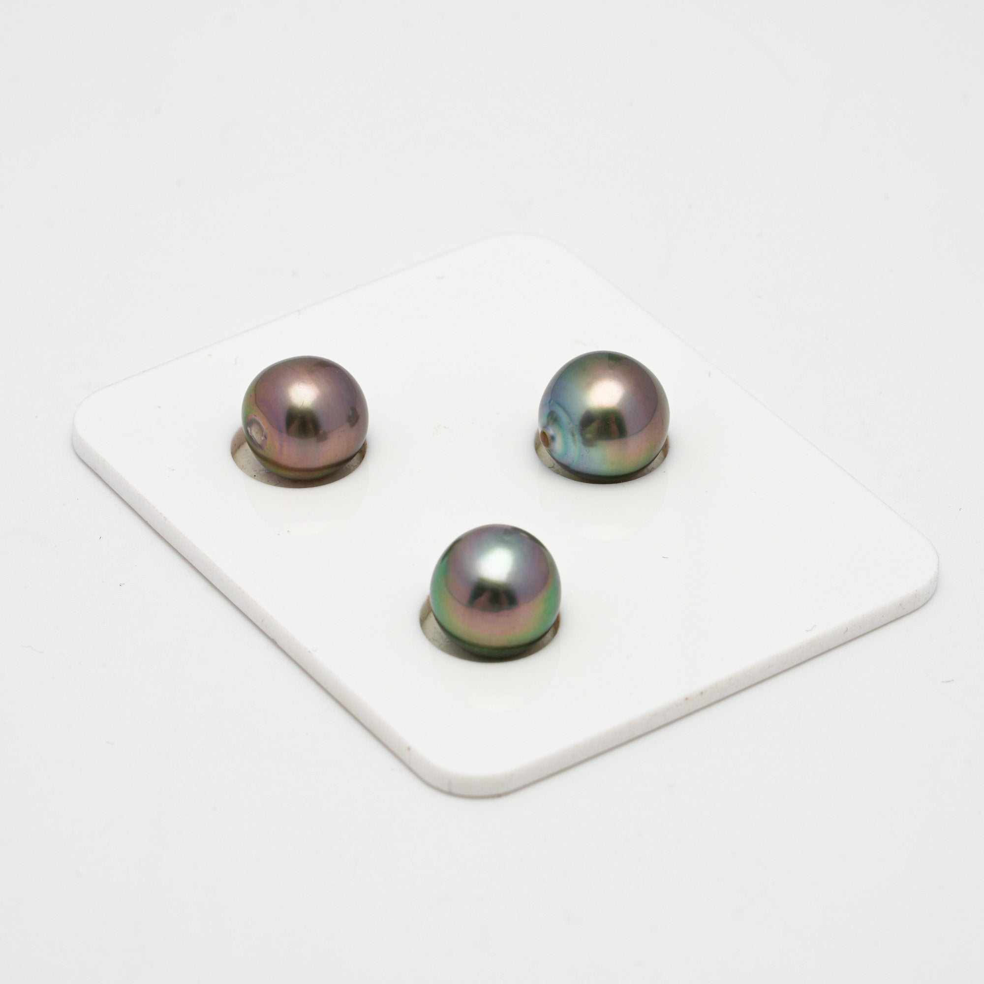 3pcs "High Luster" Multicolor 9.2-9.9mm - SB AAA/AA Quality Tahitian Pearl Trio Set ER1247