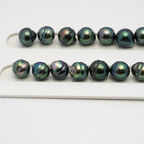 39pcs "High Luster" Peacock 9-10mm - CL AAA/AA Quality Tahitian Pearl Necklace NL1439 OR8