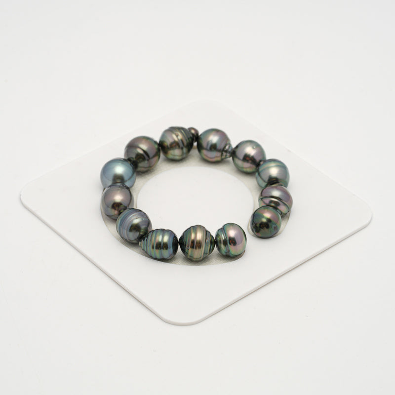 13pcs Green Cherry 11-14mm - SB AAA/AA Quality Tahitian Pearl Bracelet BR2169 THMIX3