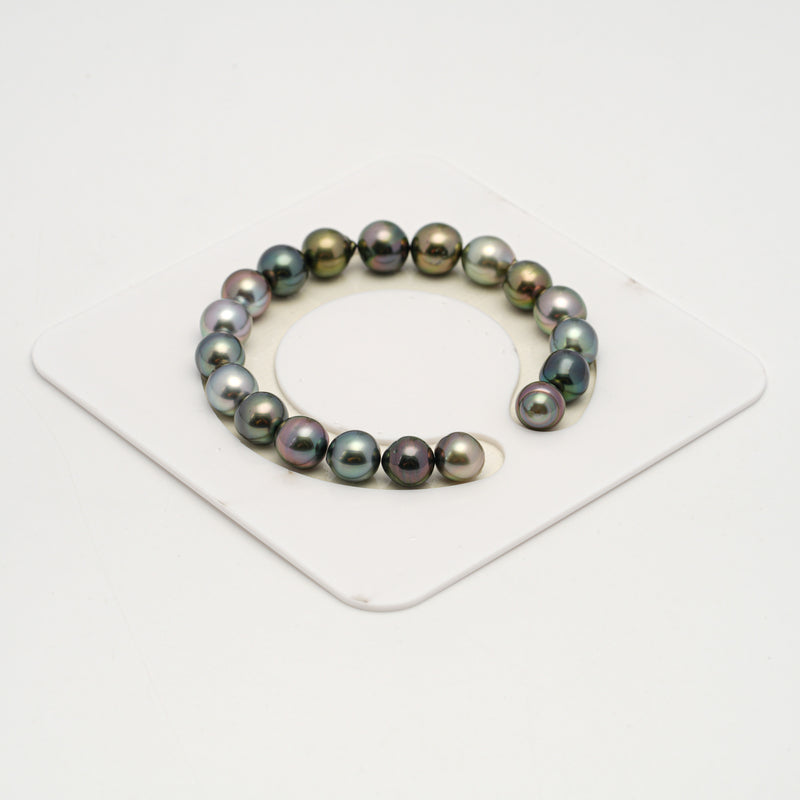 19pcs "High Luster" Multicolor 8-10mm - SB AAA Quality Tahitian Pearl Bracelet BR2187 HL3