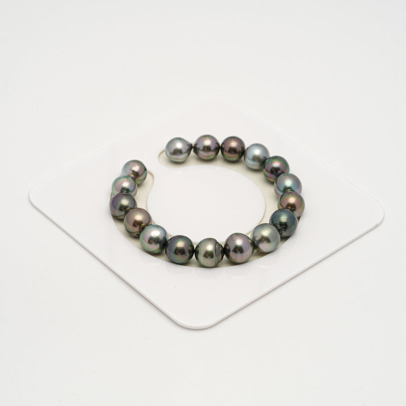 17pcs Multicolor 9-11mm - SB AAA/AA Quality Tahitian Pearl Bracelet BR2198 HL3