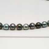 42pcs "High Luster" Green Mix 8-11mm - CL/SB AAA/AA Quality Tahitian Pearl Necklace NL1614 HL3