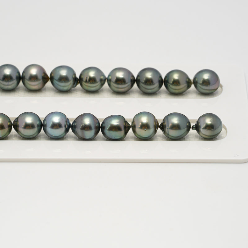 44pcs Light Green 8-11mm - SB AAA/AA Quality Tahitian Pearl Necklace NL1644 HL3