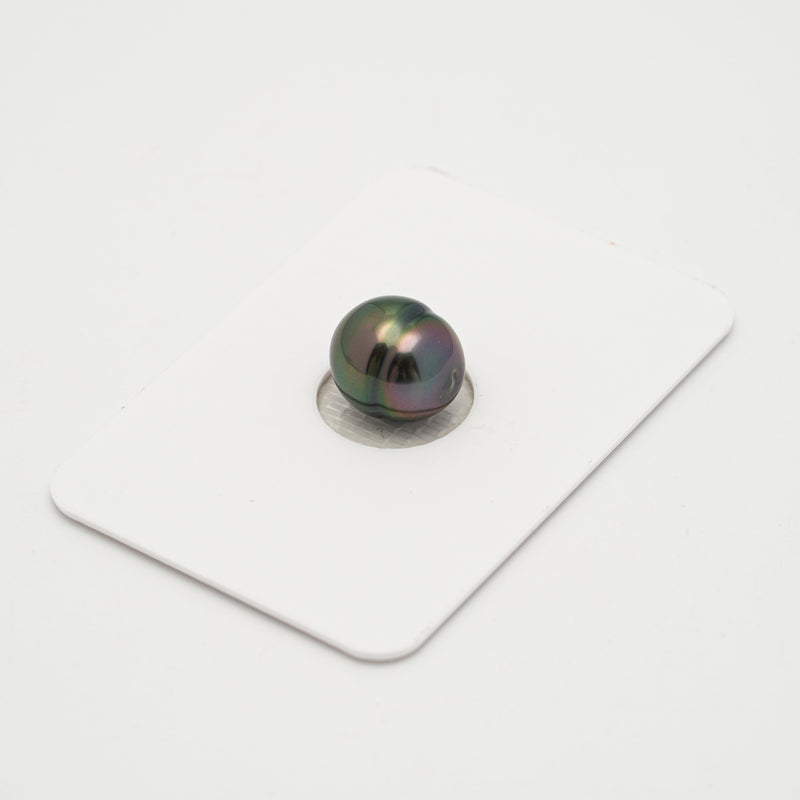 1pcs "Top Luster" Peacock 9.5mm - CL/SB AAA Quality Tahitian Pearl Single LP2131 HL3