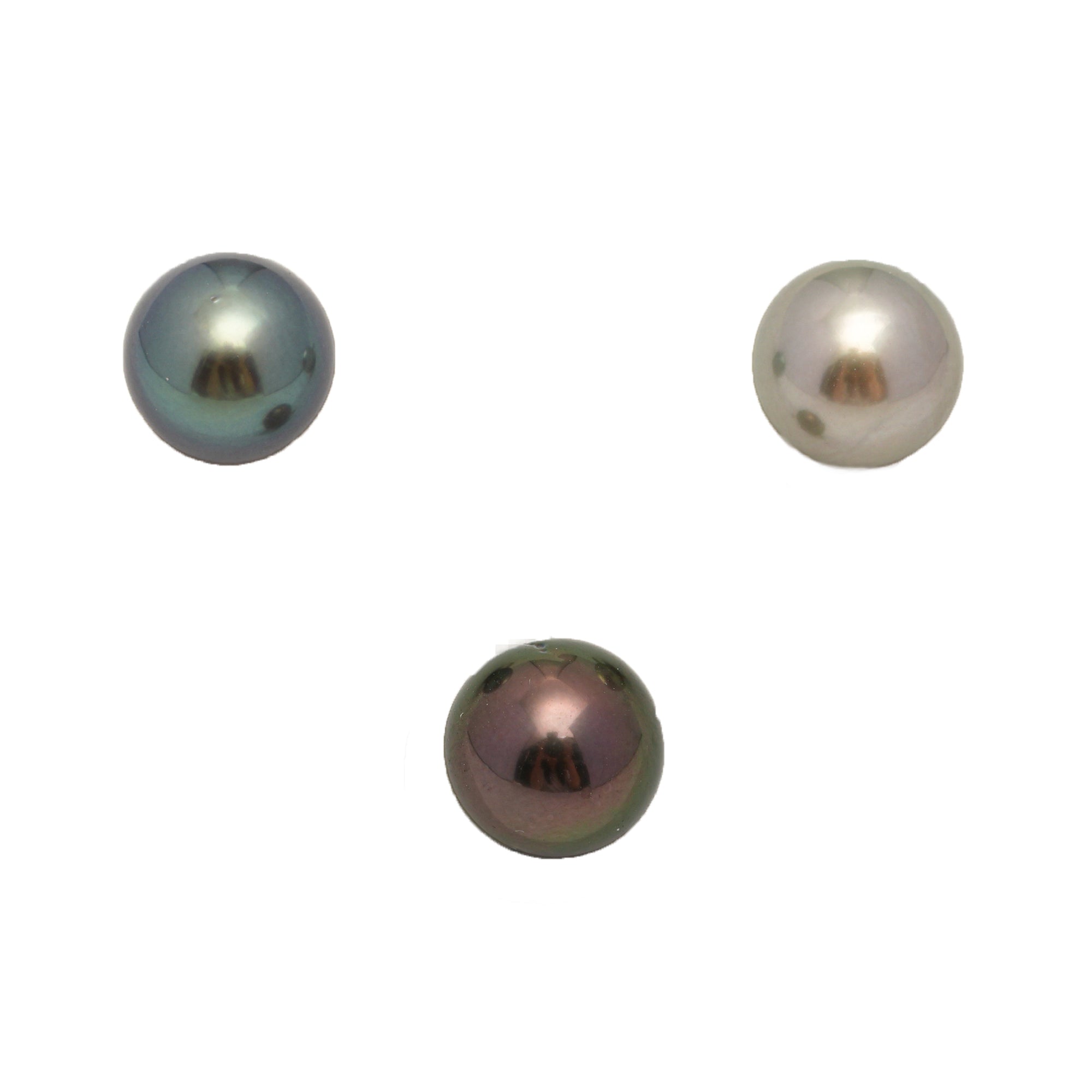 3pcs Multicolor 9.5-9.9mm - RSR AAA/AA Quality Tahitian Pearl Trio Set ER1832 OR13